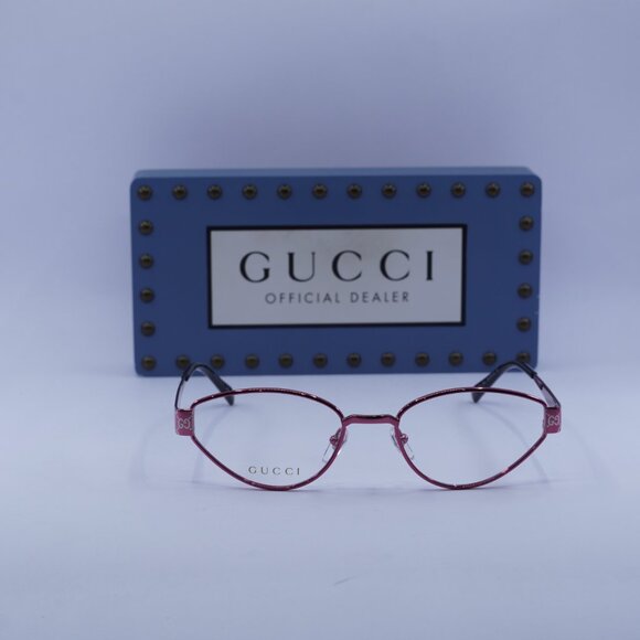 Gucci GG1853O 003 Cat Eye Eyeglasses - Fuchsia with GG Pattern 54mm - Picture 2 of 10